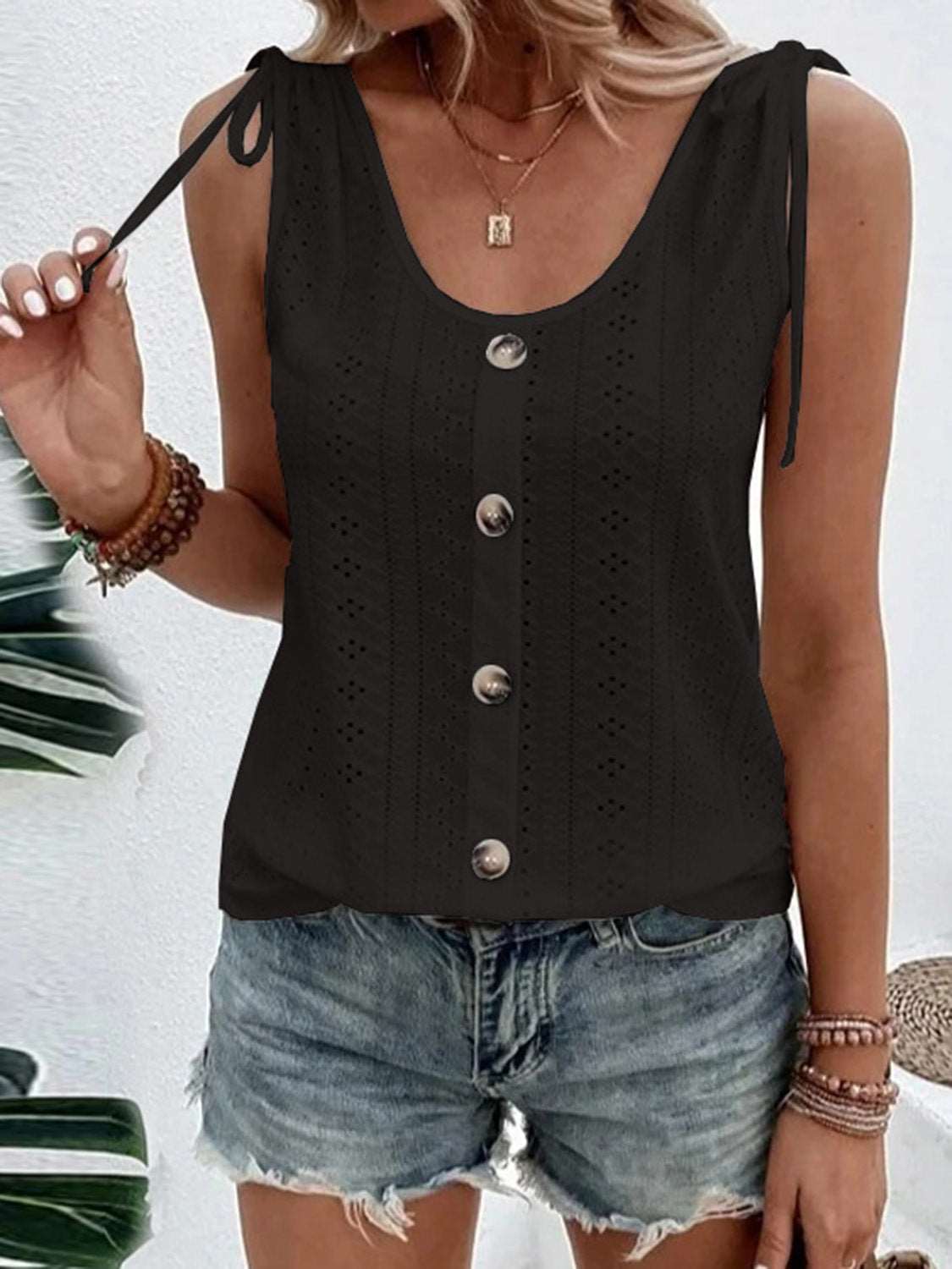 Full Size Scoop Neck Sleeveless Tank Top