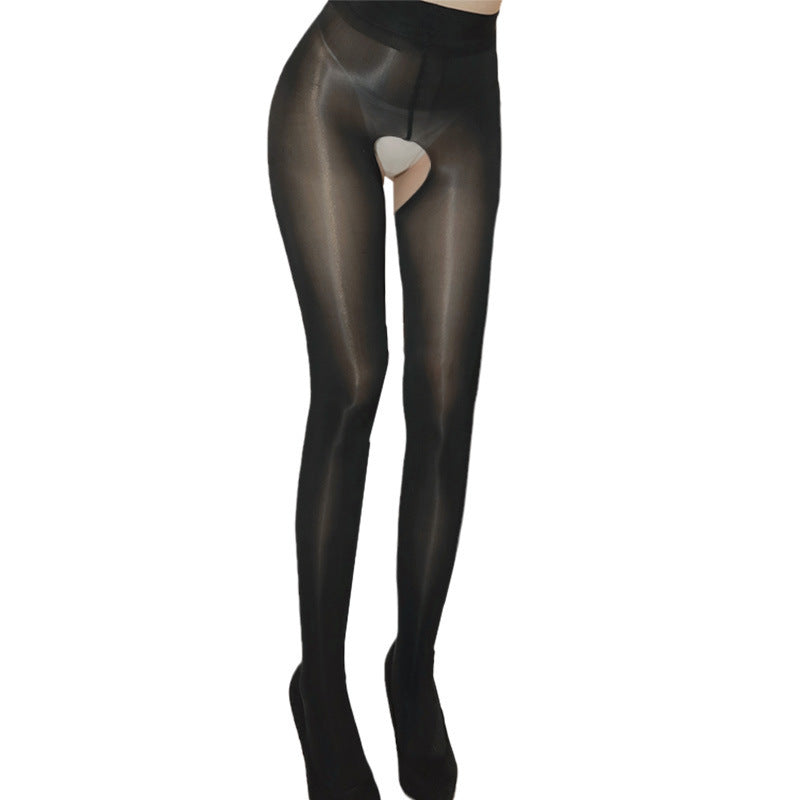 Sexy Translucent Womens 8D Open Crotch Stocking Pantyhose Tights